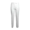 Max Mara Ideo Trousers In White Cady With Satin Band In White