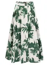 Max Mara Idoneo Allover Floral Printed Midi Skirt In Green