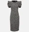 Max Mara Ieti Puff Sleeve Midi Dress In Neutrals