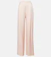 Max Mara Ieti Satin Wide-leg Pants In Beige