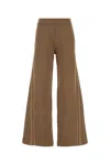 Max Mara High Waist Wide Leg Joggers With Seam Detailing In Brown