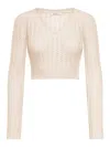 Max Mara Short Wool Blend Ifrem Sweater In Nude & Neutrals
