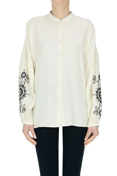 Max Mara Ilex Linen Blouse In Neutral