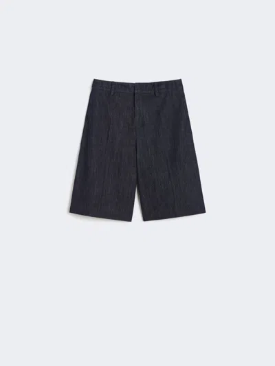 MAX MARA INDIGO DENIM BERMUDA SHORTS
