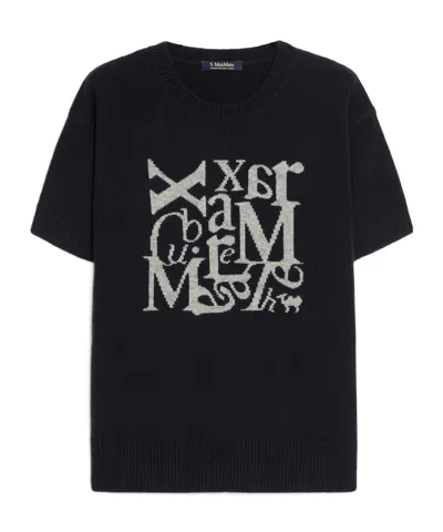 Max Mara Inlaid Wool And Cashmere Sweater In Black