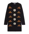 Max Mara Intarsia Wool And Cashmere Dress In Black