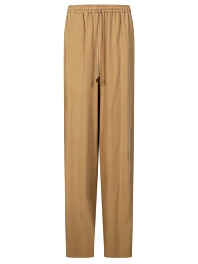 Max Mara Inspired Silk Drawstring Pants For Women In Neutral