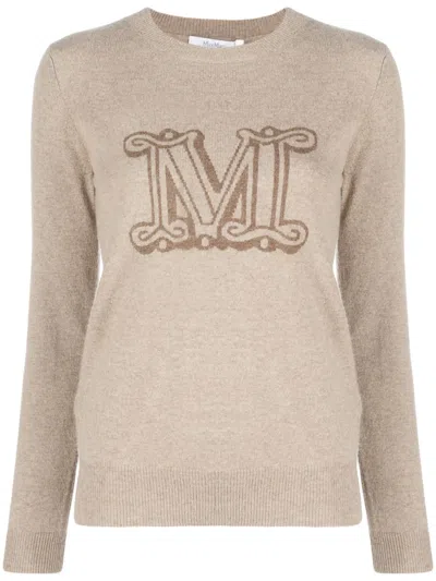 Max Mara Intarsia-knit Cashmere Jumper In Pink