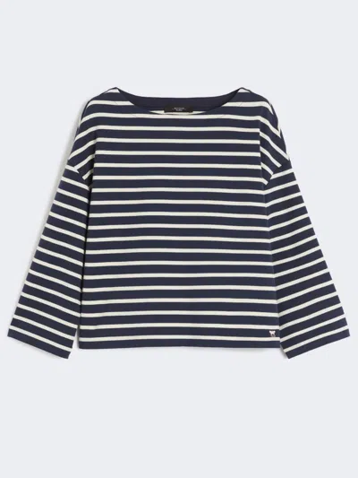Max Mara Interlock Jersey T-shirt In Blue