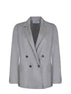 Max Mara Locarno Double-breasted Jacket In Gray