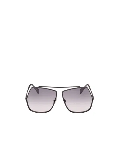Max Mara Irregular Frame Sunglasses In Black