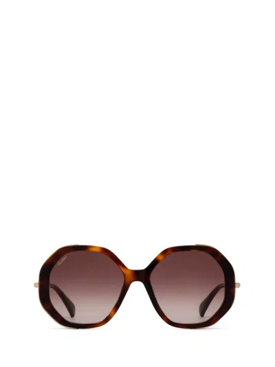 Max Mara Irregular Frame Sunglasses In Brown