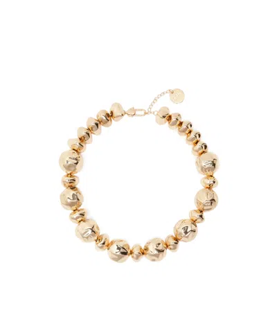 Max Mara Irregular Sphere-adorned Choker Necklace In Gold
