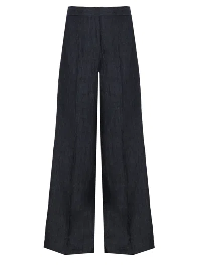 Max Mara Italian Linen Shorts In Black