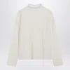 Max Mara Lightweight Cashmere Turtleneck High Collar In White