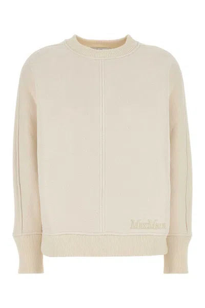 Max Mara Ivory Cotton Blend Cral Cardigan In White
