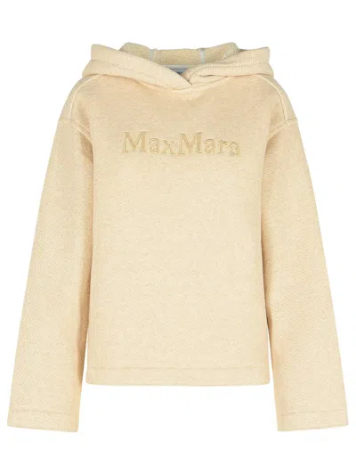 Max Mara Ivory Cotton Blend Sweatshirt Women In Beige