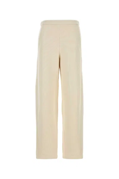Max Mara Ivory Cotton Blend Wide-leg Dente Pant In Neutral