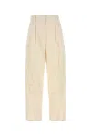 Max Mara Ivory Cotton Duomo Pant In Neutral
