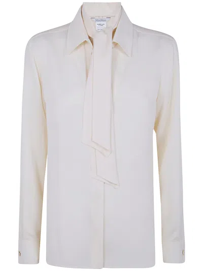 Max Mara Ivory Crepe Colmo Shirt In White