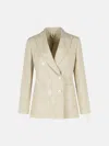 Max Mara Ivory Linen Blend Blazer In Ivory