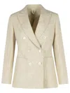 Max Mara Ivory Linen Blend Blazer Women In Ivory