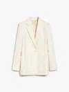 Max Mara Ivory Linen Boemia Blazer In Purple
