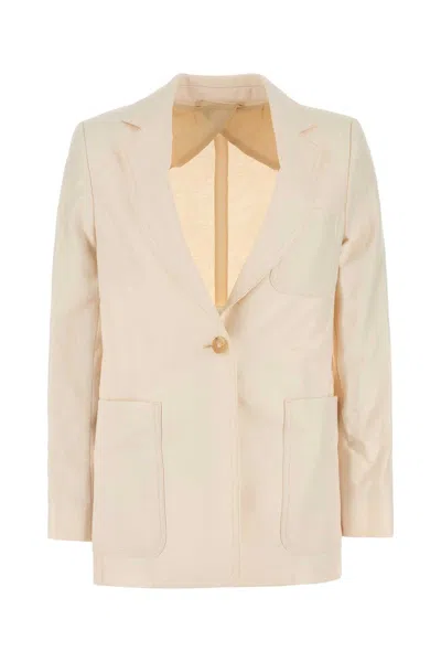 Max Mara Slim Fit Shetland Single-breasted Blazer In Neutral