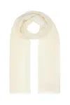 Max Mara Ivory Silk And Wool Scarf In Avorio