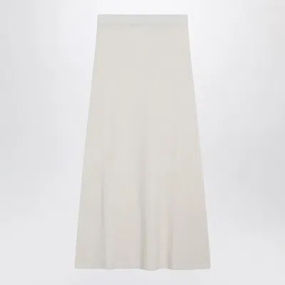 Max Mara Ivory Skirt In Stretch Cashmere Knit In Gray