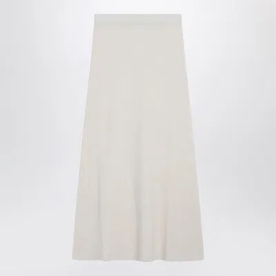 Max Mara Ivory Skirt In Stretch Cashmere Knit In Neutral