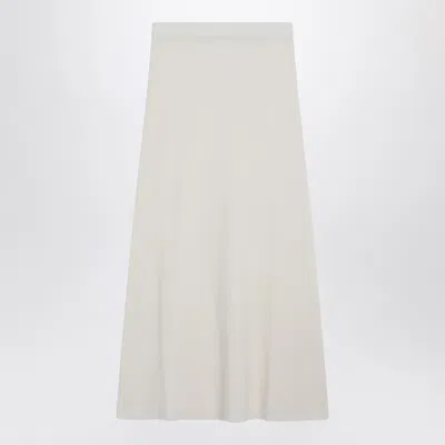 Max Mara Ivory Skirt In Stretch Cashmere Knit In White