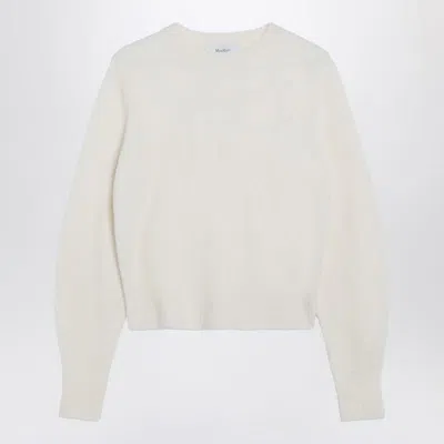 Max Mara Ivory Sweater In Stretch Knit In White