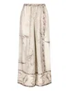 Max Mara Ivory Printed Silk Twill Mxmrive Fluid Trousers In Neutral
