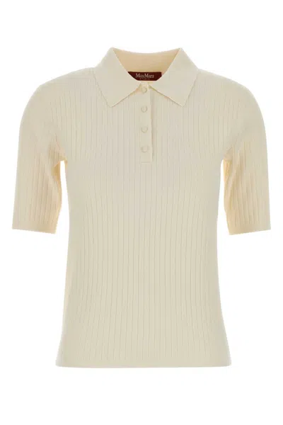 Max Mara Ivory Viscose Blend Oscuri Polo Shirt In Brown