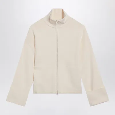 Max Mara High Collar Jacket Long Sleeves Cuffs In Neutral