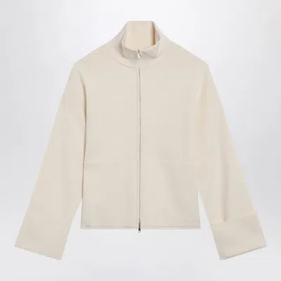Max Mara Ivory Viscoseblend Zipup Sweatshirt In Neutral
