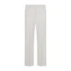 Max Mara Tailored White Trousers With Subtle Pleats And Clean Finish In Multi