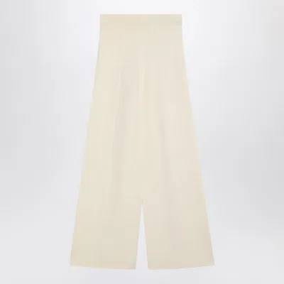 Max Mara Ivory Wide Leg Pants In Knit