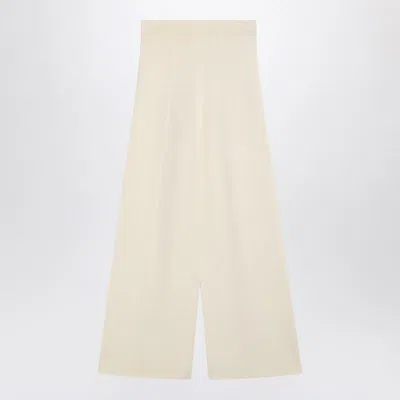 Max Mara Ivory Wide Leg Pants In Knit