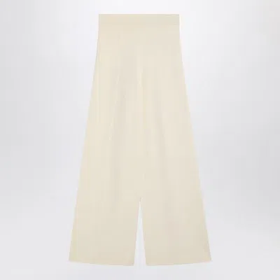 Max Mara Ivory Wide Leg Pants In Viscose Knit In Brown