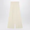 Max Mara Ivory Wide Leg Pants In Viscose Knit In Neutral
