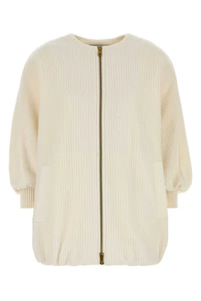 Max Mara Ivory Wool Blend Cirino Jacket In Neutral