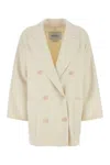 Max Mara Women Ivory Wool Blend Orma Coat In Brown
