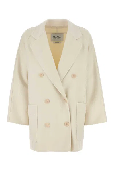 Max Mara Ivory Wool Blend Orma Coat