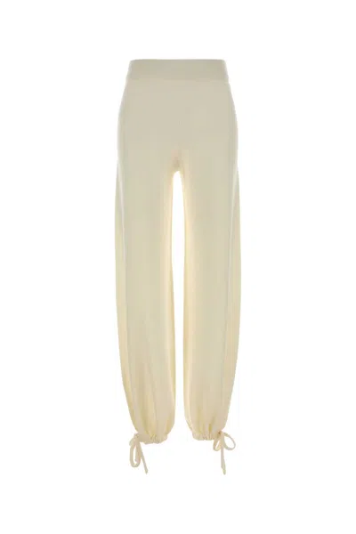 Max Mara Ivory Wool Wide-leg Nigeria Pant In White