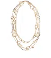 Max Mara Jabot White Necklace In Gold