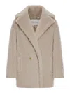Max Mara Plush Coat In Nude