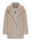 Max Mara Plush Coat In Nude