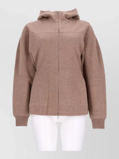 Max Mara Filtro Hooded Wool And Cashmere-blend Zip-up Cardigan In Animal Print